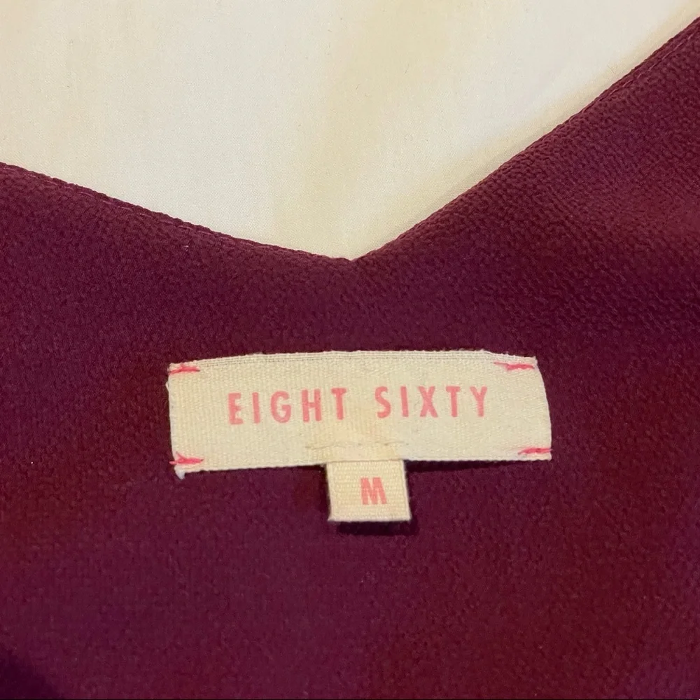 Eight Sixty Burgundy Solid Slip Dress (Medium) - Picture 8 of 8